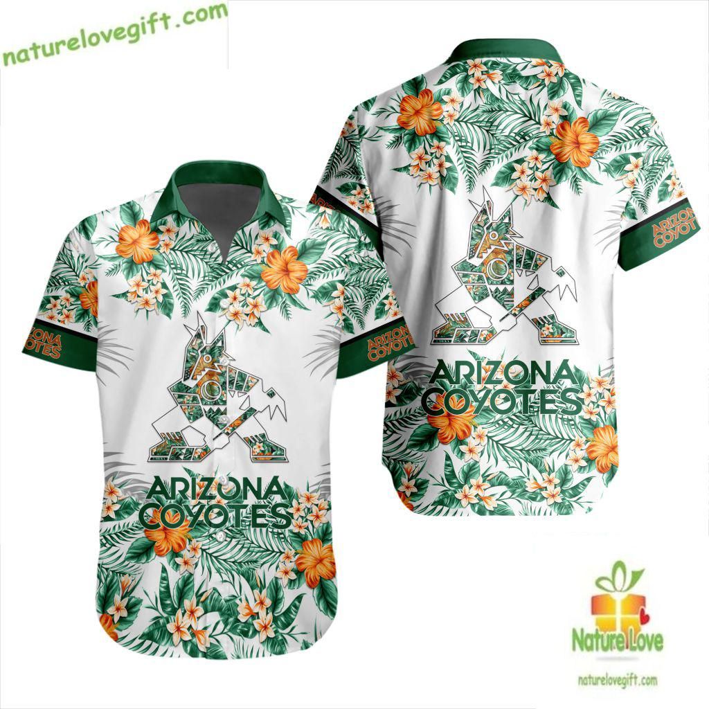 Arizona Coyotes Hawaiian Tropical Floral Print LV398A - Adult & Kids T-Shirts, Sweatshirts & Hoodies apparel design preview 1