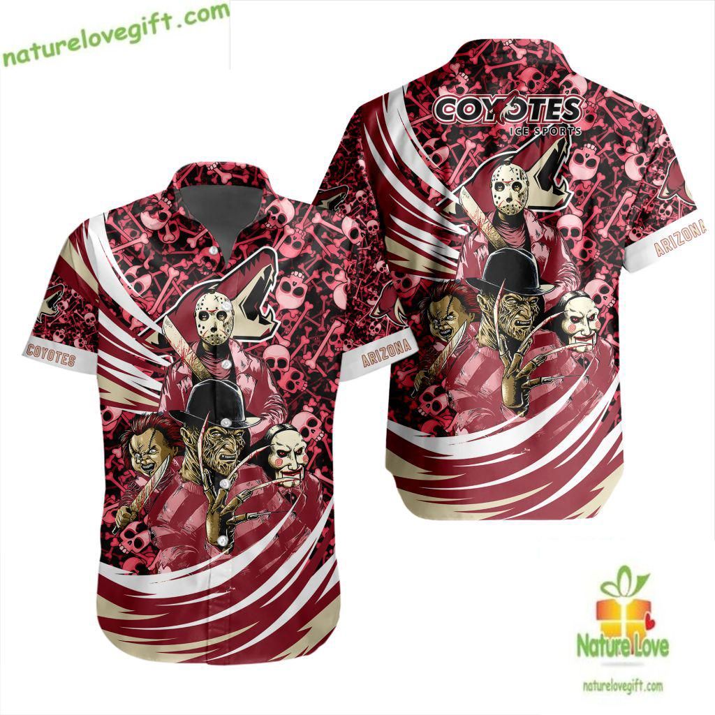 Arizona Coyotes Hawaiian Halloween Hockey Fan Gift - Adult & Kids T-Shirts, Sweatshirts & Hoodies apparel design preview 1