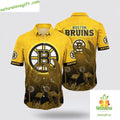 Boston Bruins Hawaiian Tropical Flamingo Aloha Summer - Adult & Kids T-Shirts, Sweatshirts & Hoodies apparel design preview 1
