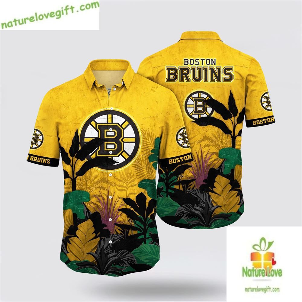 Boston Bruins Hawaiian Tropical Aloha for Summer - Adult & Kids T-Shirts, Sweatshirts & Hoodies apparel design preview 1