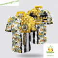 Boston Bruins Hawaiian with Tropical Hat and Glasses - Adult & Kids T-Shirts, Sweatshirts & Hoodies apparel design preview 1