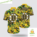 Boston Bruins Tropical Leaf Hawaiian Summer Casual - Adult & Kids T-Shirts, Sweatshirts & Hoodies apparel design preview 1