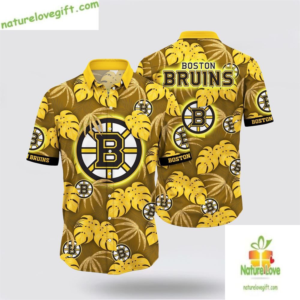Boston Bruins Hawaiian Tropical Hockey Fan Summer - Adult & Kids T-Shirts, Sweatshirts & Hoodies apparel design preview 1