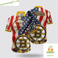 Boston Bruins Hawaiian American Flag Aloha for Summer - Adult & Kids T-Shirts, Sweatshirts & Hoodies apparel design preview 1