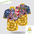 Boston Bruins Patriotic Hawaiian 4th of July Aloha - Adult & Kids T-Shirts, Sweatshirts & Hoodies apparel design preview 1