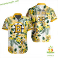 Boston Bruins Hawaiian Hockey Tropical Button Up - Adult & Kids T-Shirts, Sweatshirts & Hoodies apparel design preview 1