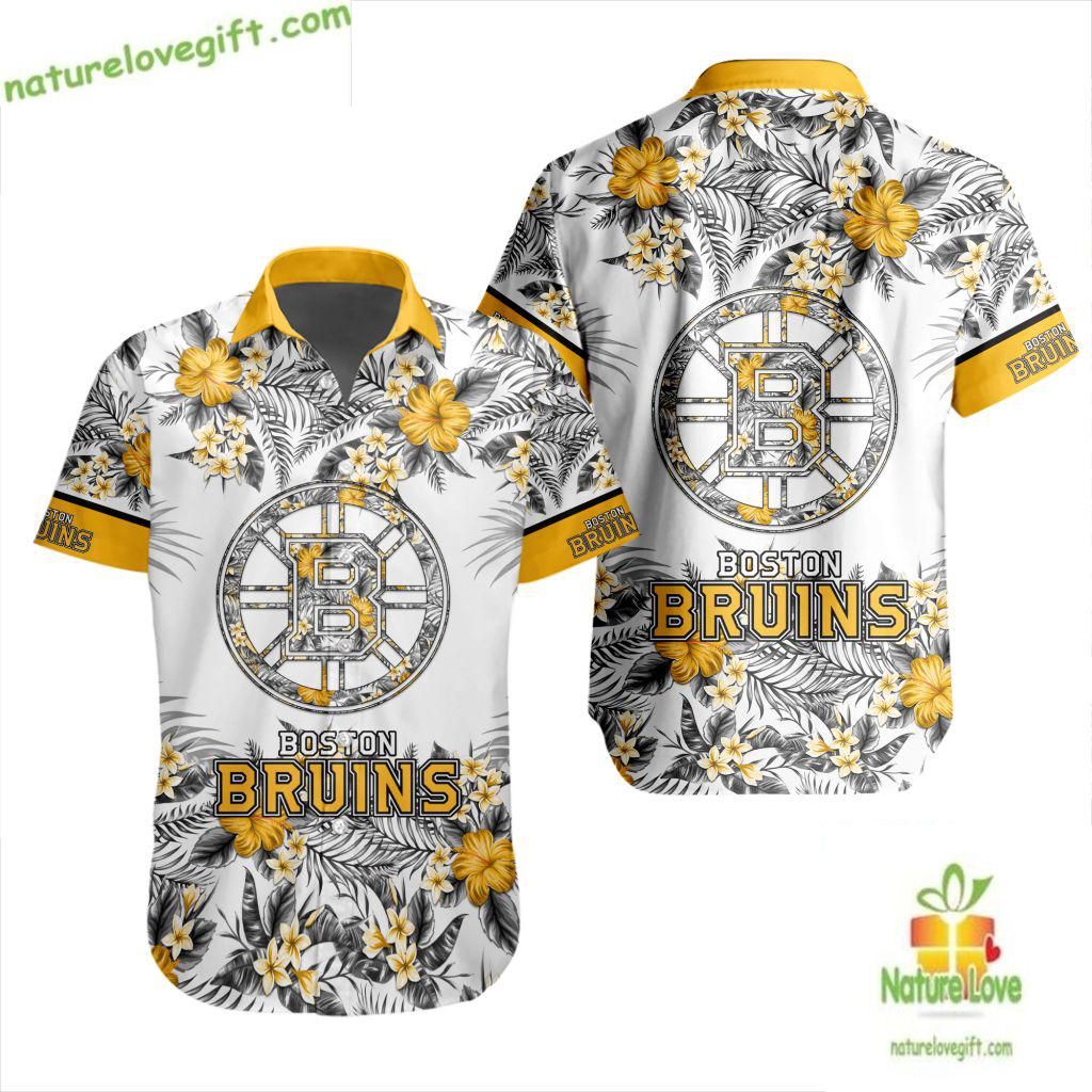 Boston Bruins Hawaiian Tropical Floral Design Lv - Adult & Kids T-Shirts, Sweatshirts & Hoodies apparel design preview 1