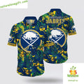 Buffalo Sabres Hawaiian Tropical Leaf Summer for Men - Adult & Kids T-Shirts, Sweatshirts & Hoodies apparel design preview 1