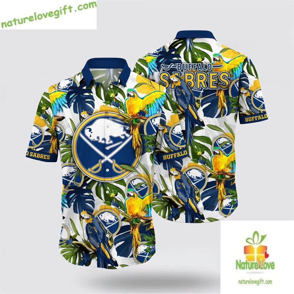 Buffalo Sabres Hawaiian Tropical Parrot Summer LV - Adult & Kids T-Shirts, Sweatshirts & Hoodies apparel design preview 1