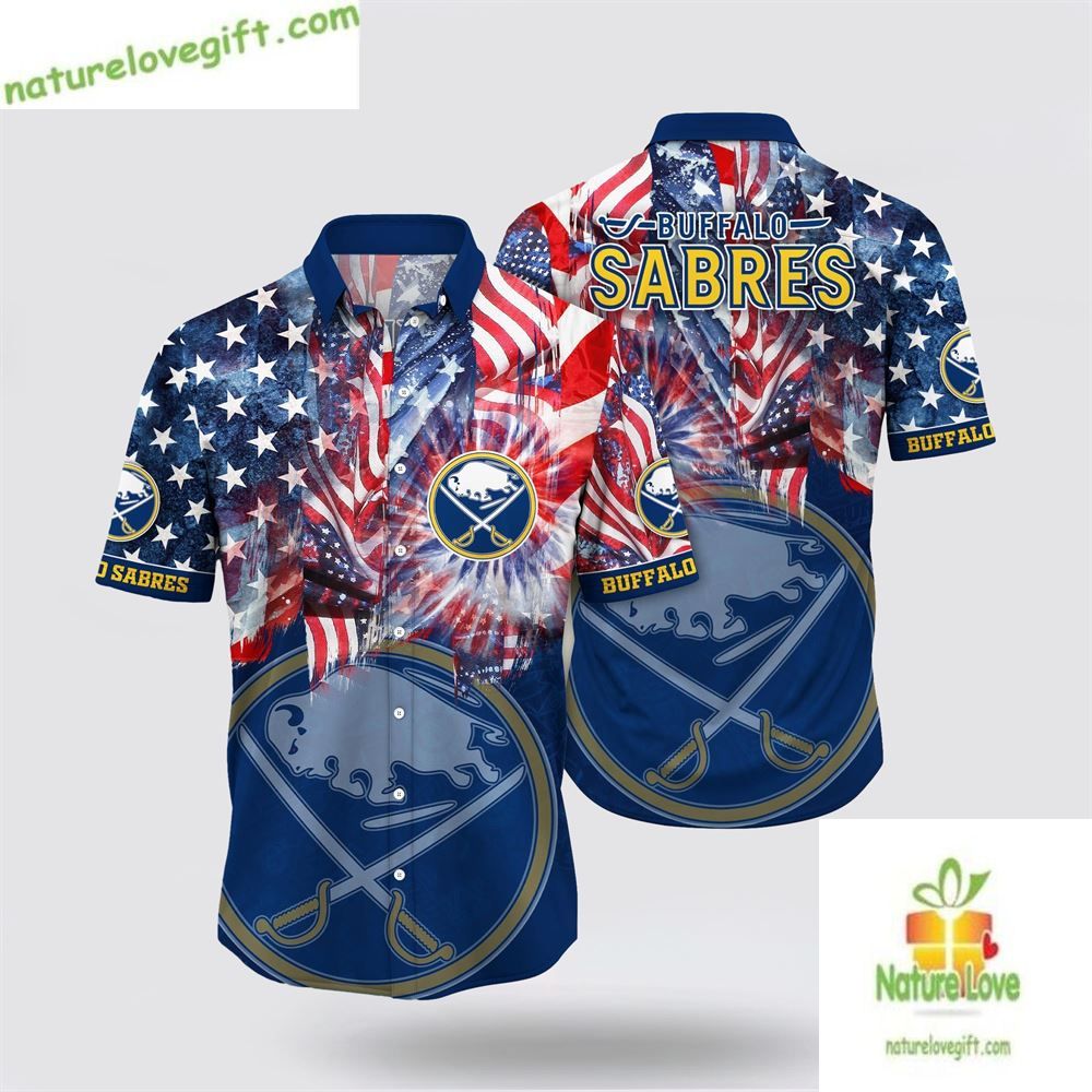 Buffalo Sabres Hawaiian 4th of July Aloha LVH5ZWT9UQ - Adult & Kids T-Shirts, Sweatshirts & Hoodies apparel design preview 1