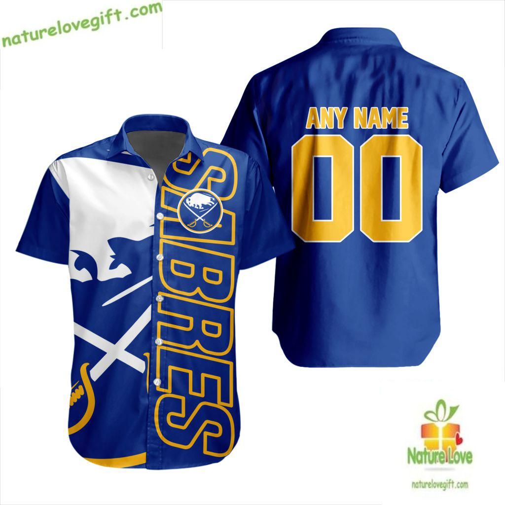 Buffalo Sabres Hawaiian Hockey Team Aloha Button Up - Adult & Kids T-Shirts, Sweatshirts & Hoodies apparel design preview 1