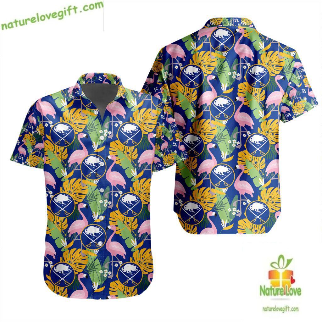 Buffalo Sabres Hawaiian Flamingo Button Up Lv - Adult & Kids T-Shirts, Sweatshirts & Hoodies apparel design preview 1
