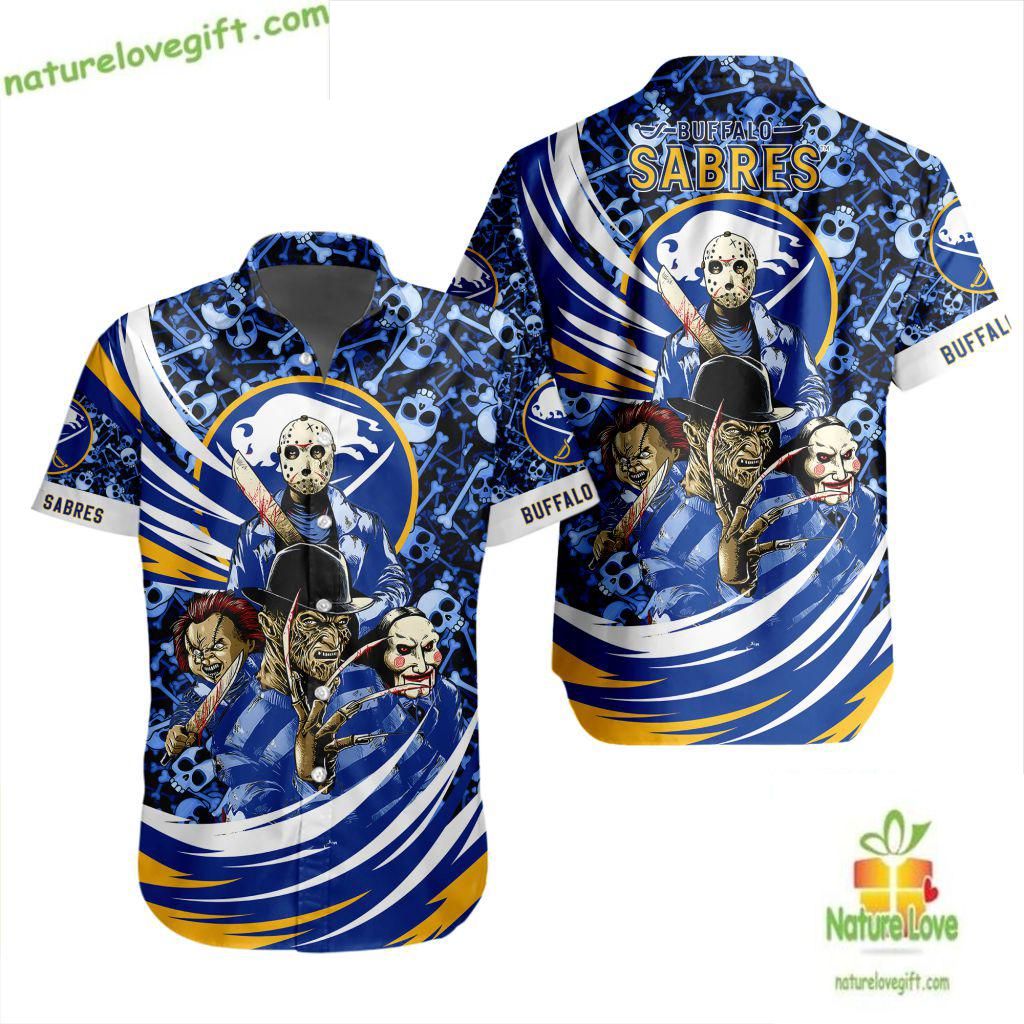 Buffalo Sabres Hawaiian Halloween Hockey Fan Gift - Adult & Kids T-Shirts, Sweatshirts & Hoodies apparel design preview 1