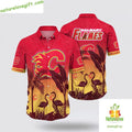 Calgary Flames Hawaiian Tropical Flamingo Summer LV - Adult & Kids T-Shirts, Sweatshirts & Hoodies apparel design preview 1