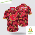 Calgary Flames Hawaiian NHL Tropical Fan Gift for Men - Adult & Kids T-Shirts, Sweatshirts & Hoodies apparel design preview 1