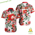 Calgary Flames Hawaiian Tropical Floral Button Up - Adult & Kids T-Shirts, Sweatshirts & Hoodies apparel design preview 1