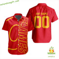 Calgary Flames Hawaiian Hockey Team Button Up - Adult & Kids T-Shirts, Sweatshirts & Hoodies apparel design preview 1
