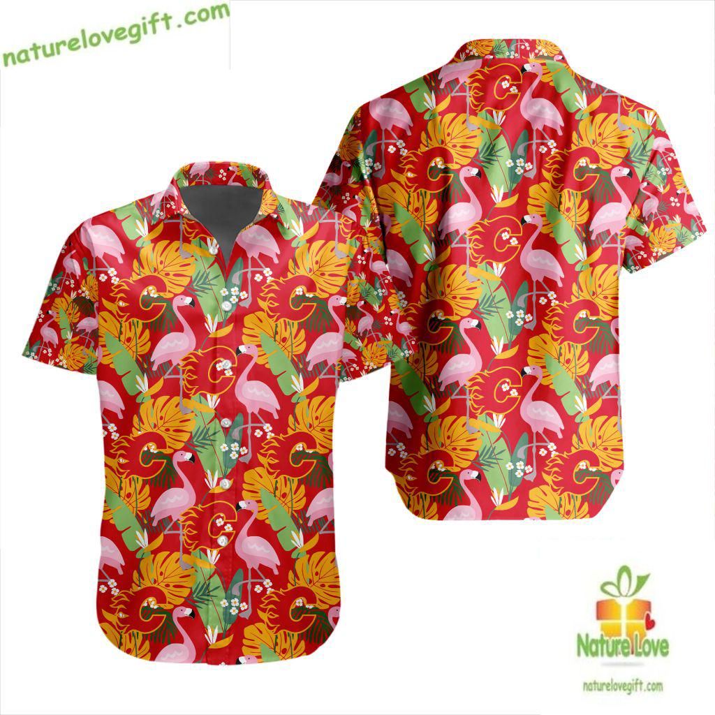 Calgary Flames Hawaiian Flamingo Button Up LV - Adult & Kids T-Shirts, Sweatshirts & Hoodies apparel design preview 1