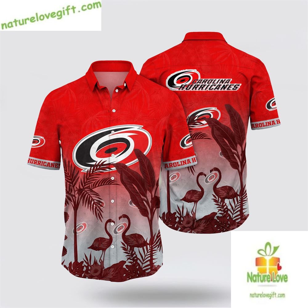 Carolina Hurricanes Hawaiian Tropical Flamingo Aloha - Adult & Kids T-Shirts, Sweatshirts & Hoodies apparel design preview 1