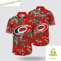 Carolina Hurricanes Hawaiian Tropical Leaf Summer Fan - Adult & Kids T-Shirts, Sweatshirts & Hoodies apparel design preview 1