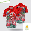 Carolina Hurricanes Hawaiian Tropical Parrot Flamingo - Adult & Kids T-Shirts, Sweatshirts & Hoodies apparel design preview 1