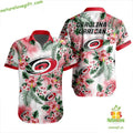 Carolina Hurricanes Hawaiian Tropical Hockey Button - Adult & Kids T-Shirts, Sweatshirts & Hoodies apparel design preview 1