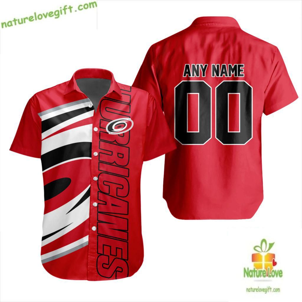 Carolina Hurricanes Hawaiian Hockey Team Aloha Button - Adult & Kids T-Shirts, Sweatshirts & Hoodies apparel design preview 1
