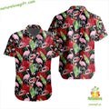 Carolina Hurricanes Hawaiian Flamingo Button Up - Adult & Kids T-Shirts, Sweatshirts & Hoodies apparel design preview 1