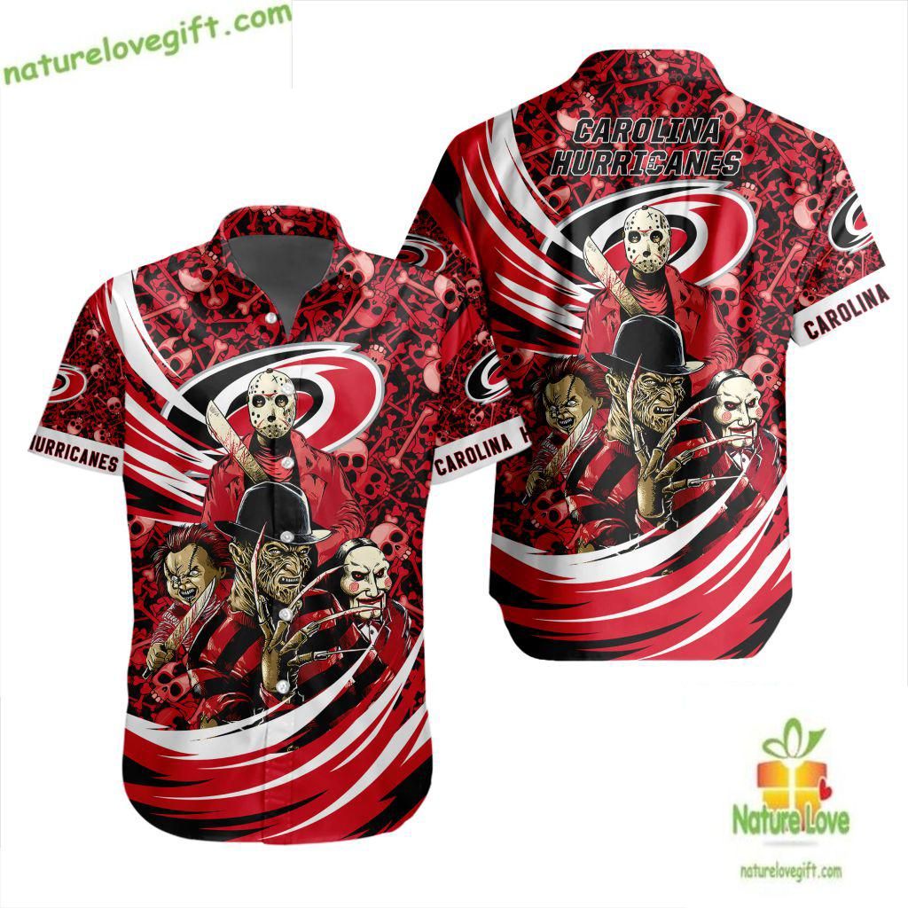 Carolina Hurricanes Hawaiian Halloween Hockey Fan - Adult & Kids T-Shirts, Sweatshirts & Hoodies apparel design preview 1