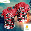 Carolina Hurricanes Hawaiian Palm Tree Button Up - Adult & Kids T-Shirts, Sweatshirts & Hoodies apparel design preview 1
