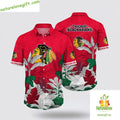 Chicago Blackhawks Hawaiian Tropical Summer - Adult & Kids T-Shirts, Sweatshirts & Hoodies apparel design preview 1