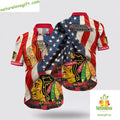Chicago Blackhawks Hawaiian American Flag Aloha - Adult & Kids T-Shirts, Sweatshirts & Hoodies apparel design preview 1