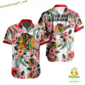 Blackhawks Hawaiian Tropical Hockey Button Up - Adult & Kids T-Shirts, Sweatshirts & Hoodies apparel design preview 1