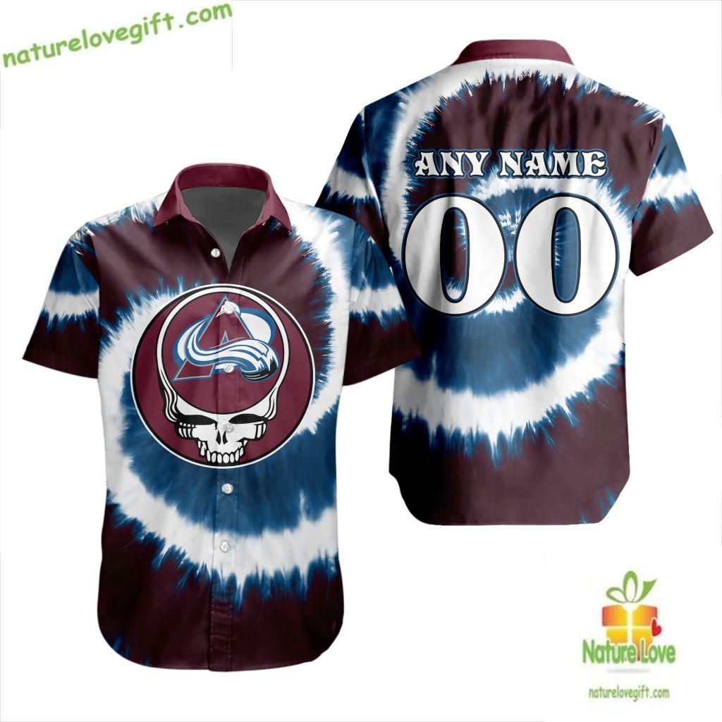Grateful Dead Tie Dye Colorado Avalanche Hawaiian - Adult & Kids T-Shirts, Sweatshirts & Hoodies apparel design preview 1