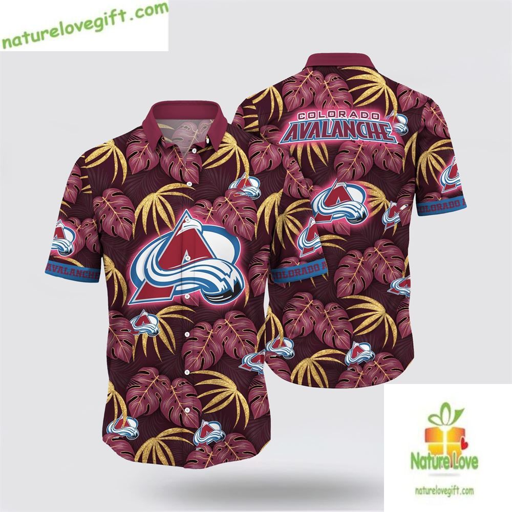 Colorado Avalanche NHL Hawaiian Hockey Fan Tropical - Adult & Kids T-Shirts, Sweatshirts & Hoodies apparel design preview 1