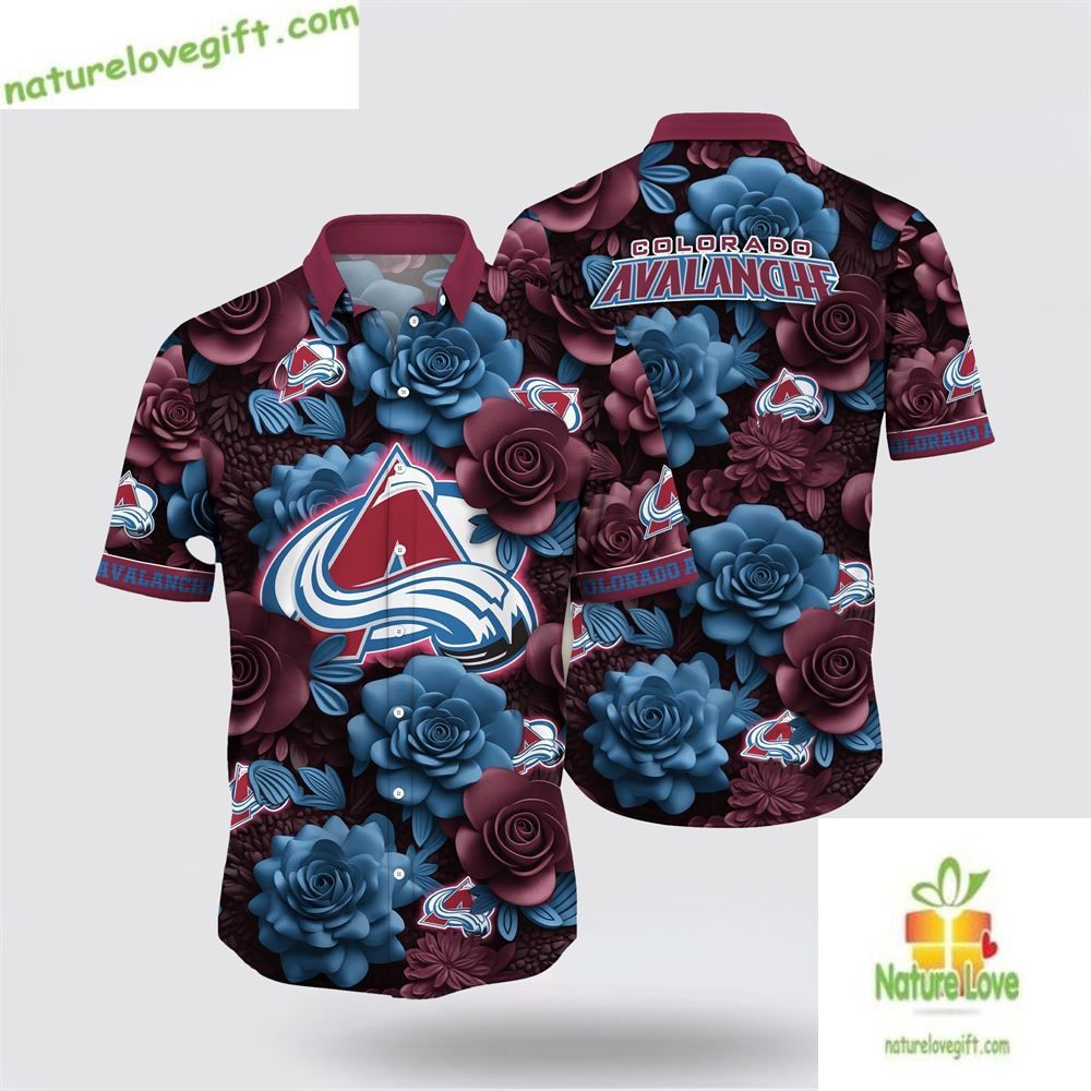 Colorado Avalanche NHL Hawaiian Tropical Summer - Adult & Kids T-Shirts, Sweatshirts & Hoodies apparel design preview 1