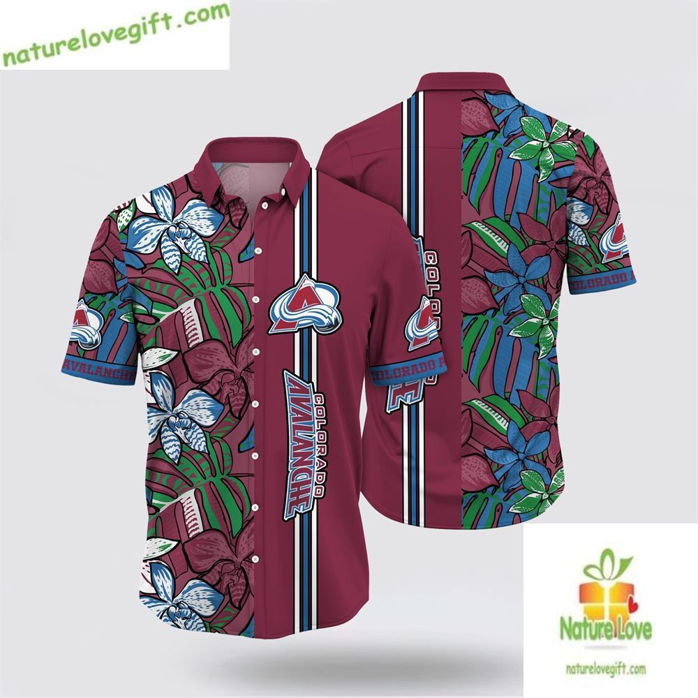 Colorado Avalanche Tropical Floral Hawaiian Summer LV - Adult & Kids T-Shirts, Sweatshirts & Hoodies apparel design preview 1