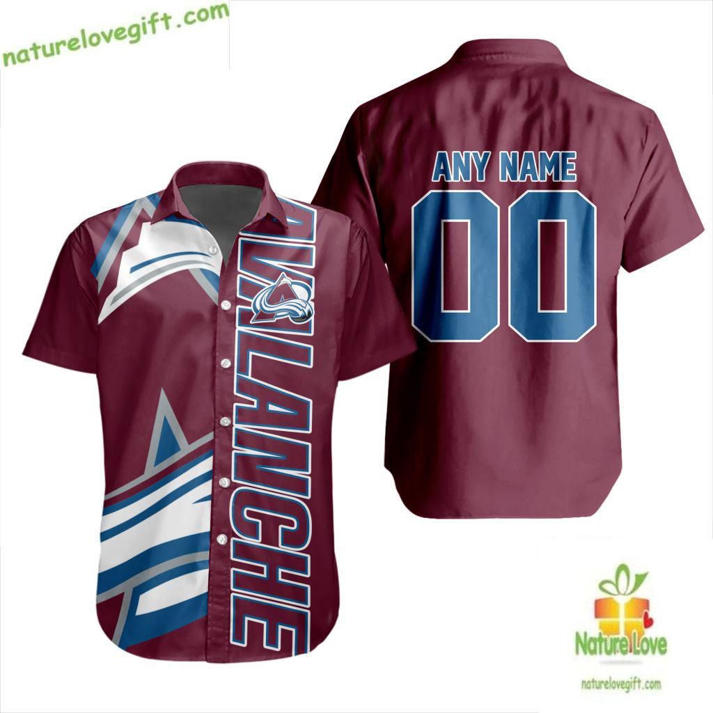 Colorado Avalanche Hawaiian Hockey Team Aloha Button - Adult & Kids T-Shirts, Sweatshirts & Hoodies apparel design preview 1