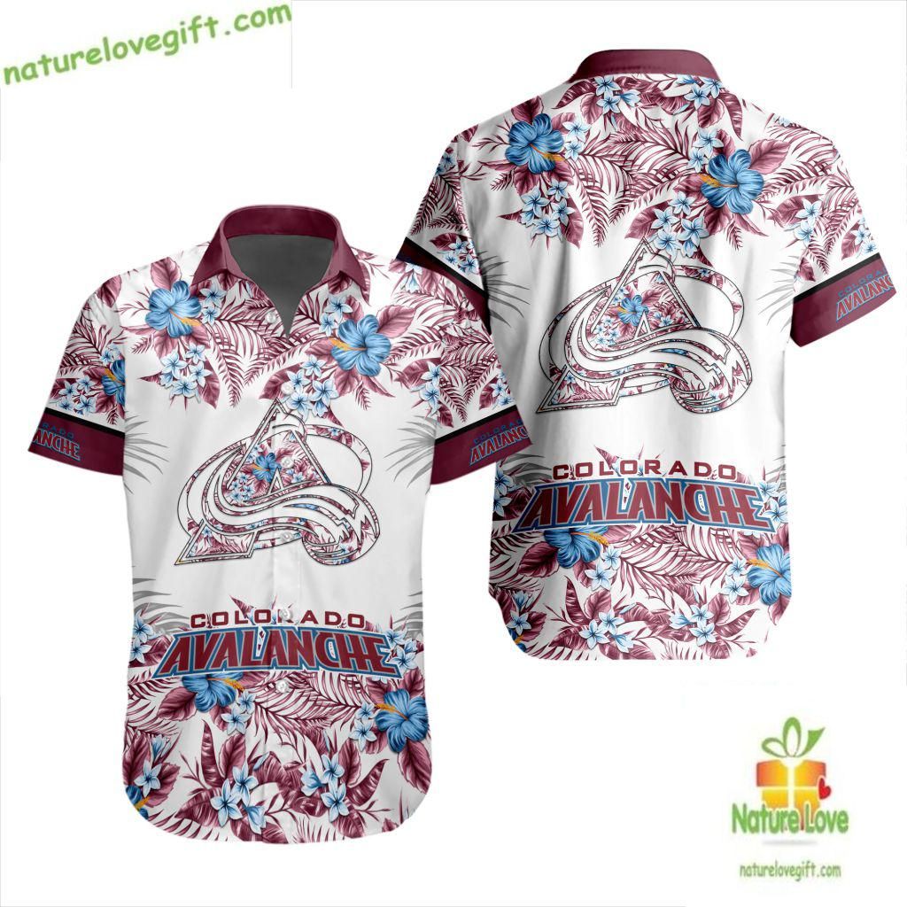 Colorado Avalanche NHL Hawaiian Tropical Hockey Fan - Adult & Kids T-Shirts, Sweatshirts & Hoodies apparel design preview 1