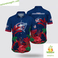 Columbus Blue Jackets Hawaiian Tropical Summer - Adult & Kids T-Shirts, Sweatshirts & Hoodies apparel design preview 1
