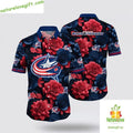 Columbus Blue Jackets Hawaiian Tropical Summer - Adult & Kids T-Shirts, Sweatshirts & Hoodies apparel design preview 1