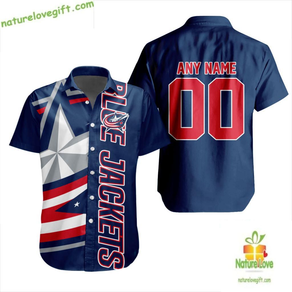 Columbus Blue Jackets Hawaiian Hockey Team Aloha - Adult & Kids T-Shirts, Sweatshirts & Hoodies apparel design preview 1