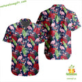 Columbus Blue Jackets Hawaiian Flamingo Button Up - Adult & Kids T-Shirts, Sweatshirts & Hoodies apparel design preview 1