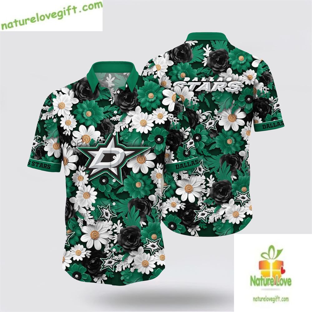 Dallas Stars Hawaiian Tropical Begonia Flower Summer - Adult & Kids T-Shirts, Sweatshirts & Hoodies apparel design preview 1