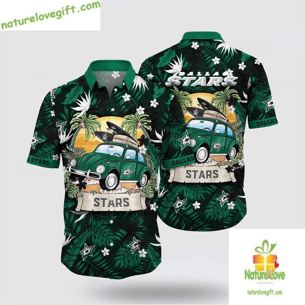 Dallas Stars Hawaiian Tropical Forest Summer LV - Adult & Kids T-Shirts, Sweatshirts & Hoodies apparel design preview 1