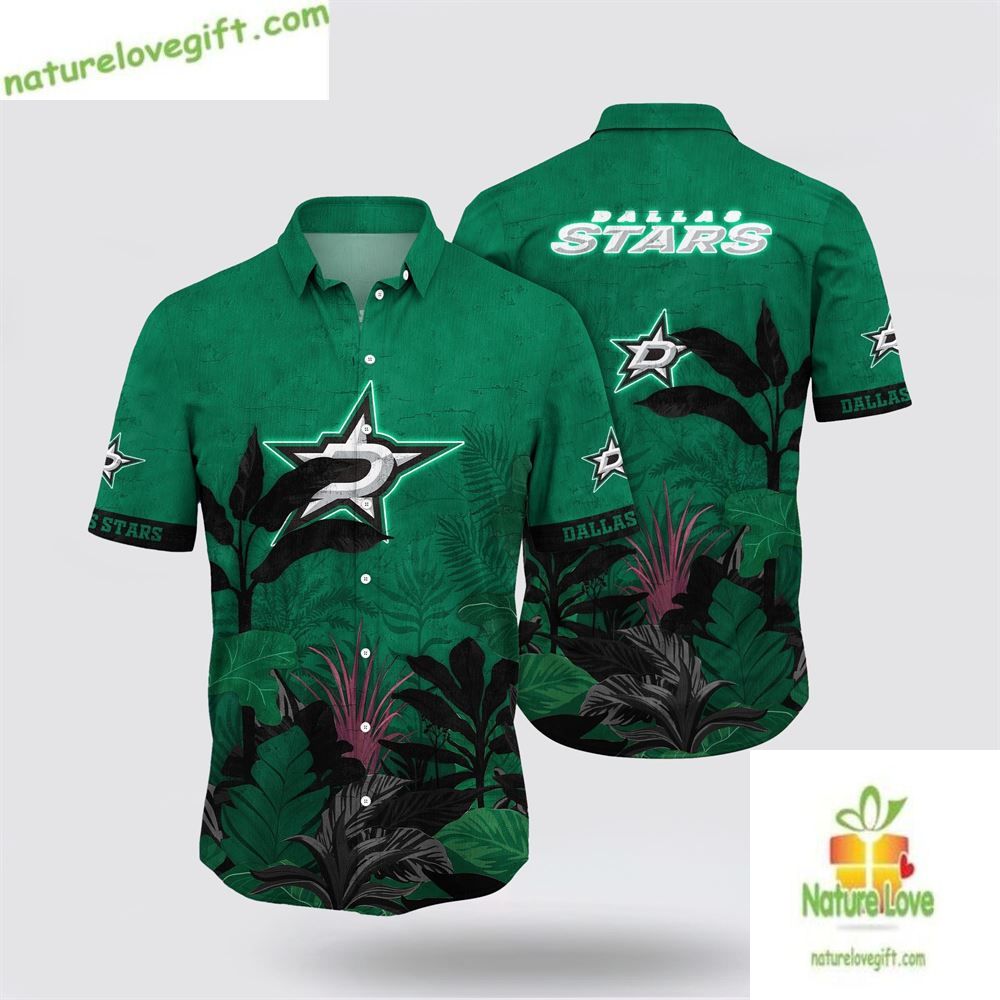 Dallas Stars NHL Hawaiian Tropical Summer Hockey Fan - Adult & Kids T-Shirts, Sweatshirts & Hoodies apparel design preview 1