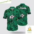 Dallas Stars NHL Hawaiian Tropical Leaf Summer Hockey - Adult & Kids T-Shirts, Sweatshirts & Hoodies apparel design preview 1