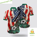 Dallas Stars NHL Hawaiian American Flag Summer Fan - Adult & Kids T-Shirts, Sweatshirts & Hoodies apparel design preview 1