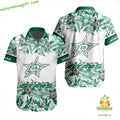 Dallas Stars Hawaiian Tropical Floral Button Up Aloha - Adult & Kids T-Shirts, Sweatshirts & Hoodies apparel design preview 1