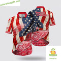 Detroit Red Wings Hawaiian American Flag Summer - Adult & Kids T-Shirts, Sweatshirts & Hoodies apparel design preview 1